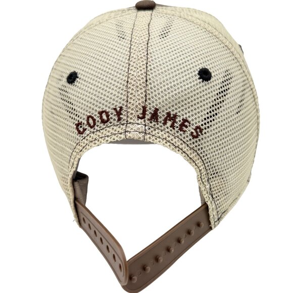 “Fight for Freedom” Eagle Pistols Mesh Trucker Hat – Brown & Cream Patriotic Cap - Picture 7 of 11